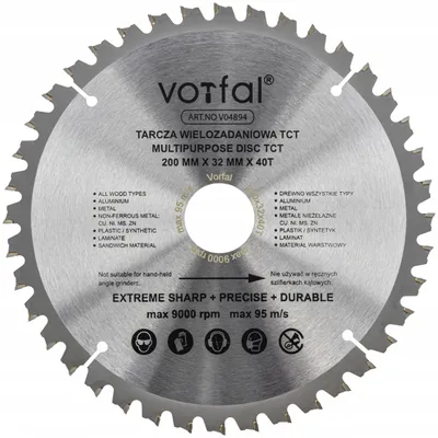 Produktbild von Vorfal TCT Multimaterial Kreissägeblatt 200mm für Holz Metall