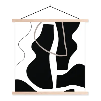 Produktbild von MuchoWow® Textilposter Abstrakt - Minimalismus - Design 40x40 cm mit holzfarbenen Rahmen - Posterleiste