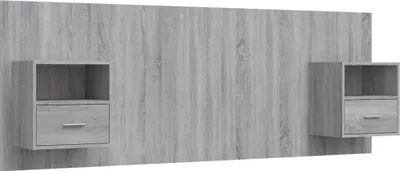 Immagine prodotto di vidaXL Testiera con comodini in legno Grigio Sonoma
