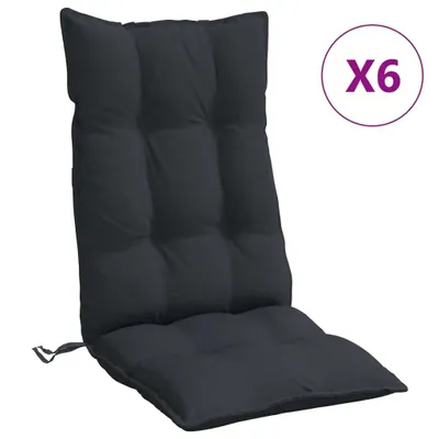 Immagine prodotto di vidaXL Cuscini per schienale alto 6 pezzi in tessuto Oxford nero