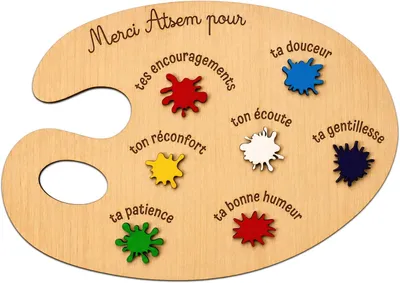 Produktbild von Schilderpalet aus Holz, graviert, Geschenk für Kleuterassistent, 1 Stück, für die Schule