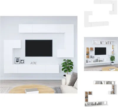 Produktbild von vidaXL TV-Wandschrank Weiß Holzwerkstoff -  TV-Möbel