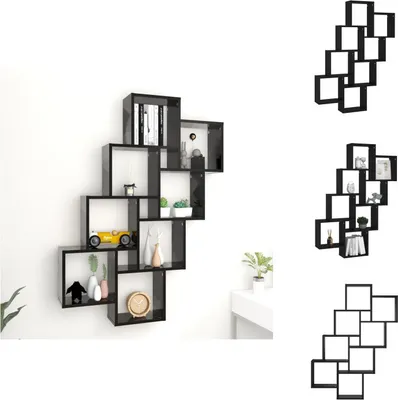 Immagine prodotto di vidaXL Scaffale a cubo nero 90x15x119 cm in legno - Mensole a muro