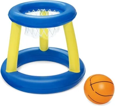 Obrázok produktu pre Plávajúci basketbalový kôš do bazéna BESTWAY, lopta, 3 obruče, priemer 61 cm