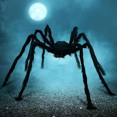 Image de Décoration d'extérieur noire : araignée velue de 152 mm