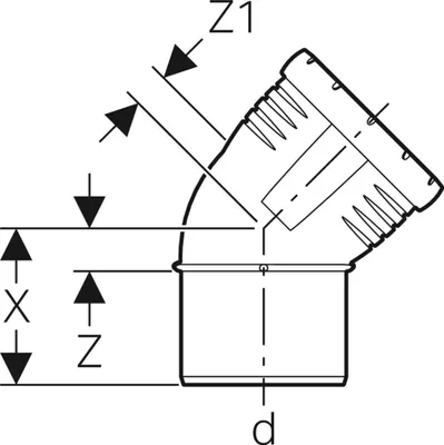 Immagine prodotto di Geberit GE Silent-Pro, a libro, 45 gradi, DN 50, 1 pz.