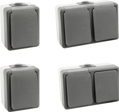 Produktbild von Feuchtraum Set McPower Secure Waschraum 4-teilig grau IP44