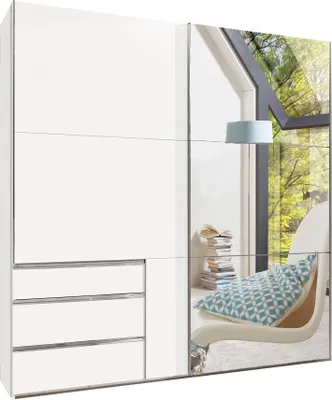 Produktbild von Schwebetürenschrank Level Kleiderschrank 250cm 2-türig mit 3 Schubladen und Spiegel