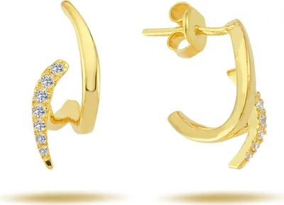 Productafbeelding van Creoolen, diamanten oorbellen, 585 geelgoud