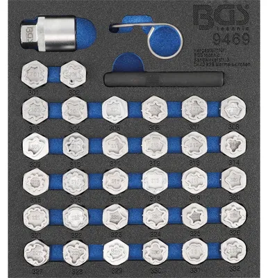 Produktbild von BGS technic Tool Tray 1/6: Rim Lock Socket Set for Mercedes-Benz, 1152 mm, 1,15 kg