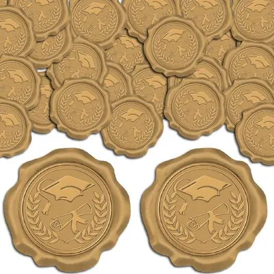 Obrázek produktu pro Wachsiegel-Sticker-Set, 100 Stück, Gelb, Vintage, Dekoration, DIY