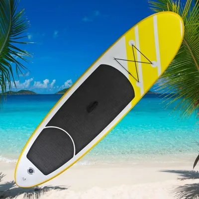 SUP Board Paddle Surfboard Paddel Kanu Stand 305x81 Gelb Aufblasbar Zubehör Paddelboard 305/81cm 917997 Sale 917997 17673 4031765176736