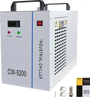Image de VEVOR Refroidisseur d'eau à réservoir 6L CW-5200 Thermolyse Refroidisseur d'eau industriel Refroidisseur d'eau pour 130 150W CO2 Refroidisseur à tube de verre