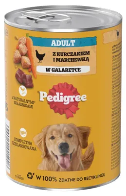 Obrázek produktu pro Pedigree 5900951015908, Dospělý jedinec, Mrkev, Kuřecí maso, 400 g