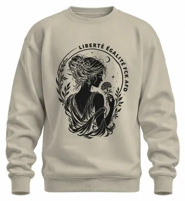 Imagen del producto de Liberté, Égalité, Fraternité. Frau Blume. Camiseta con estampado "Statement". Sarcasmo. Jersey. Naturaleza. Talla L