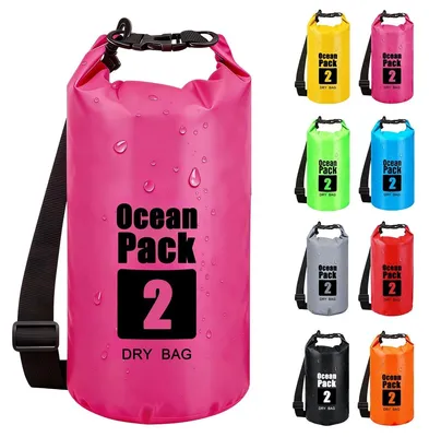 Produktbild von Trockenbeutel Dry Bag Packsack - 2 L - Rosa - Wasserdicht - Für Kajak, SUP und Strand