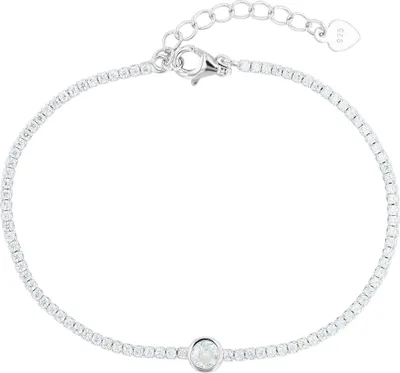 Produktbild von Armband "Ada" mit Zirkoniabesatz, 925/- Echt Silber, rhodiniert, 17+3 cm