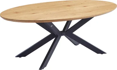 Produktbild von HOME DELUXE Esstisch Oval AVENTIS inkl. Sternfuß - 200 x 120 cm Light Oak |Küchentisch, Esszimmer, Esszimmertisch