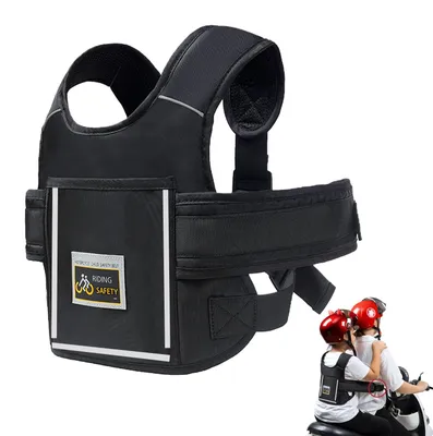 Produktbild von Kindersicherheitsgurt für Motorräder, verstellbar, schwarz