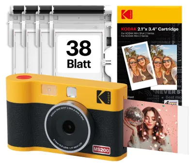 Image de Appareil photo instantané KODAK Mini Shot 2 ERA, format 5x7,6 cm, 38 feuilles, couleur jaune