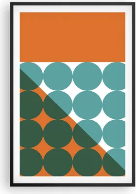 Produktbild von Gerahmtes Poster - Schwarzer Rahmen - Koliken Türkis Orange - 61x91,5 cm - Wand Bild - Wanddeko - Wandbilder - Kunstposter - Wandposter - Bilderrahmen - Bilder - Kunstdruck - P2BPA61x91-4606