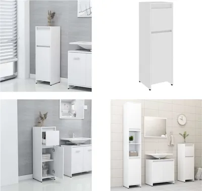 Obrázek produktu pro vidaXL Koupelnová skříňka bílá 30x30x95 cm materiál na bázi dřeva - Koupelnová skříňka - Koupelnové skříňky - Skříňky - Skříňky