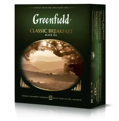 Zdjęcie produktu dla Greenfield Czarna herbata Classic Breakfast 100 torebek Assam Broken Czarna herbata