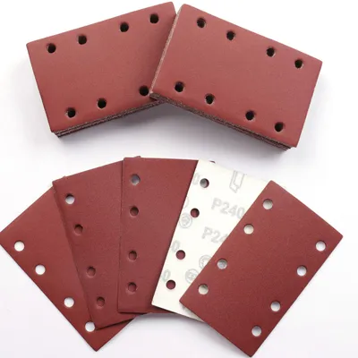 Schleifpapier 80x133 mm, 50 Stück, Körnung 240, Klett, 8 Löcher