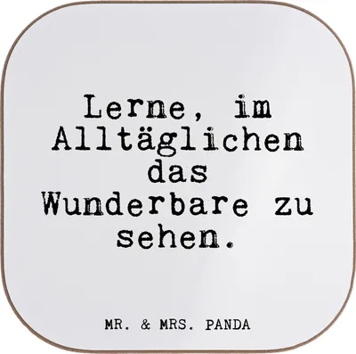 Produktbild von Mr. & Mrs. Panda Holzuntersetzer Lerne, im Alltäglichen das... - Weiß - Geschenk, Zitat, Lebenskunst, Weisheit, Leben, Spruch, Coaster, Sprüche, Tassenuntersetzer