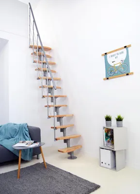 Produktbild von Minka Mittelholmtreppe Nizza 35 - 293,8cm Geschosshöhe Buche Grau