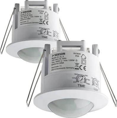 Produktbild von 2x Bewegungssensor Unterputz 360° Einbau Deckenmontage Infrarot Sensor SEBSON