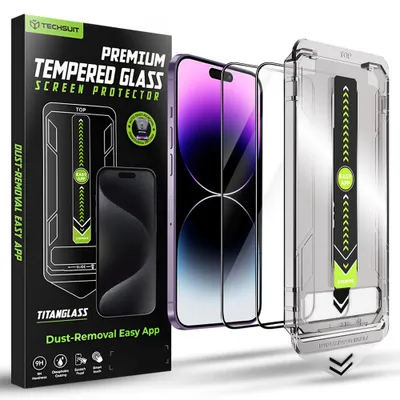 Obrázok produktu pre Techsuit - TitanGlass FullCover ochranné sklo (2 ks) pre iPhone 14 Pro Max - čierne