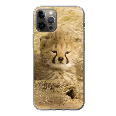 Produktbild von MuchoWow® Handyhülle Schutzhülle Hülle für iPhone 13 Pro Gepard - Jung - Gras Silikon Softcase Handy Hülle - Handy-Tasche