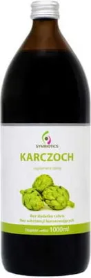 A bottle of EkaMedica Symbiotika Artischocke 1l on a white background.