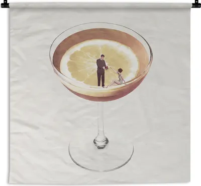 Produktbild von MuchoWow® Wandteppich Wandbehang Alkohol - Jahrgang - Schnaps 60x60 cm Tapisserie Dekoration Wandtuch - Dekorationen - Wand Decke