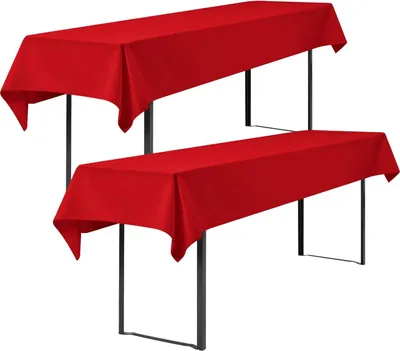 Produktbild von Universelle Tischdecken für 50cm und 70cm Bier-Tische, rechteckige Waschbare Tischdecken, 100x250cm rot
