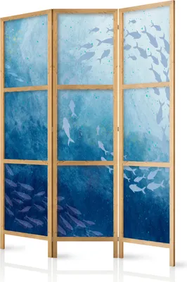 Immagine prodotto di Paravento giapponese 135x172 cm in 3 parti blu