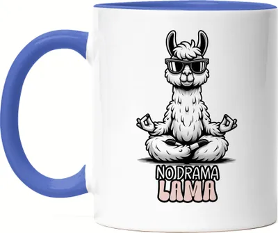 Produktbild von No Drama Lama Meditierendes Lama Tasse Blau Meditation Worklife Balance Lama