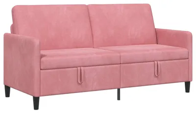 Image de Canapé vidaXL avec rangement, rose, 172 x 78 x 87 cm, polyester
