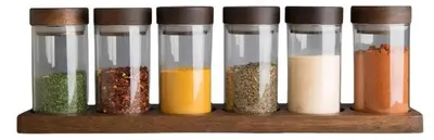 Productafbeelding van Bavary Space Kruidenpotjesset 6-delig 120 ml Acaciahout