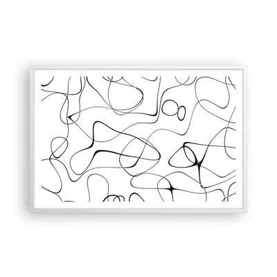 Produktbild von Gerahmtes Poster - Weißer Rahmen - Linie nichts Muster - 91,5x61 cm - Wand Bild - Wanddeko - Wandbilder - Kunstposter - Wandposter - Bilderrahmen - Bilder - Kunstdruck Wanddekoration - P2WAA91x61-5054