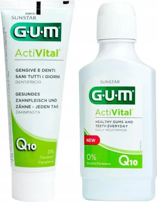 Produktbild von Gum | Zahnpasta - Zahnpasta + Mundspülung Activital - 2X 75 Ml - Gesunde Zähne - Kariesprävention - Frischer Atem
