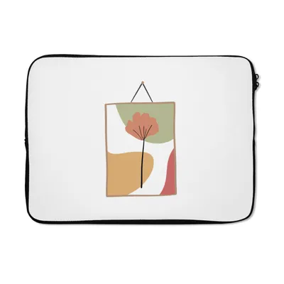 Produktbild von MuchoWow® Laptop Hülle 14 ZollBlatt - Rahmen - Pastell Laptoptasche - Laptoptasche - Stoßsicher - Schutzhaube