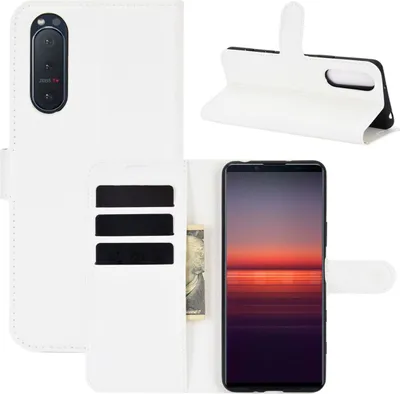 Zdjęcie produktu dla Pokrowiec ochronny na Sony Xperia 5 II Etui na telefon komórkowy Pokrowiec Etui Portfel Nowy, Kolor:Biały