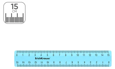 Image de Règle de 15 cm, double face, en plastique, 1 pièce, bleu clair
