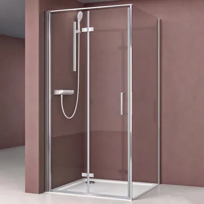 Produktbild von doporro Eck-Duschkabine 75x75x195cm Eckdusche Chrom Duschbatrennung mit Falttür ESG-Sicherheitsglas Klarglas mit Nano-Beschichtung Ravenna37