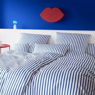 Produktbild von elegante Bettwäsche-Garnitur Mako-Satin Double Farbe Ultramarin Größe 135x200+80x80
