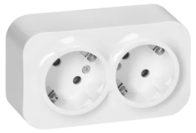 Produktbild von Doppelsteckdose Schuko, Orno, 2x2P+Z, 230V, 16A, weiß