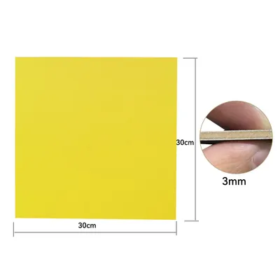 Image de ATOMSTACK 8 pièces de 3mm jaune sans vernis, contreplaqué coloré (30x30 cm) pour le modélisme, la découpe laser et la gravure