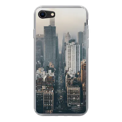 Produktbild von MuchoWow® Handyhülle Schutzhülle Hülle für iPhone SE 2020 Skyline von New York Silikon Softcase Handy Hülle - Kartenbesitzer